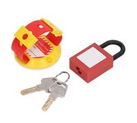 Kit Blocco Maniglia Quadro Elettrico, Materiale Nylon e ABS, Rosso - Giallo, Sicurezza Antincendio - Facile Installazione, Portatile e Resistente per Uso Industriale