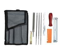 Kit blu per affilare motoseghe 10 pezzi, set di lime per motoseghe, lime tonde e rettangolari con borsa per attrezzi, strumenti per affilare durevoli in acciaio per utensili per