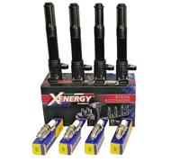 kit bobine accensione con candele nichel rame per fiat tipo 1.4 16 valvole kw 70