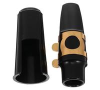 Kit bocchini per sassofono contralto con legatura in metallo e tappo in plastica, colore nero