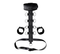 Kit bondage BDSM dal collo ai polsi, kit di costrizione sessuale, polsini regolabili per la schiena, collare bondage e accessori, letto fetish per schiavi, strumenti per giochi SM