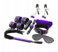 Kit Bondage BDSM Secretplay - 8 Pezzi, Pelle Sintetica Nera