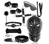 KIT BONDAGE POLSINI FRTUSINO sadomaso croce collare MASCHERA a CERNIERE sexy