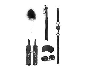 Kit bondage sexy costrittivo manette morso maschera per occhi frustino sadomaso