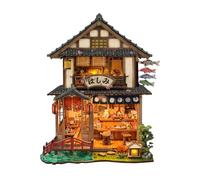 Kit Book Nook giapponese fai da te in miniatura per casa delle bambole con LED