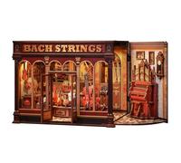 Kit Book Nook - Miniature Laboratorio Musicale 3D Legno (Bach Strings) | Miniature di laboratorio di musica classica - 285 pezzi,Un diorama per libreria, perfetto come hobby creativo adulto.