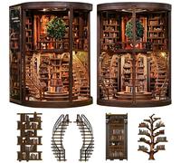 Kit Book Nook Per Adulti E Adolescenti - Mini Biblioteca Fai-da-te Con Luce Led, Puzzle 3d In Legno Per Fermalibri, Inserto Scaffale, Modello Biblioteca Anello Della Sapienza Per Decorazione Casa