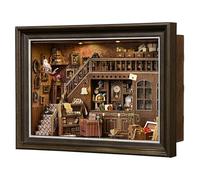 Kit Book Nook, puzzle 3D in legno con controllo touch LED e cornice montabile a parete, casa in miniatura fai da te per principianti, libreria/tavolo/decorazione da parete per gli amanti del fai da te