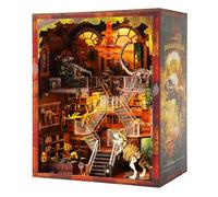 Kit Book Nook - Puzzle 3D in legno con luci LED interattive, decorazione in miniatura fai da te per adulti e ragazzi, incantevole inserto per libreria narrativa
