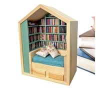 Kit Booknook In Legno - Mini Libreria | Diorama Di Casa Piccola Fatta A Mano Senza Sforzo | Libreria Di Decorazione In Legno Efficiente Per Lo Studio Della Camera Da Letto Del Soggiorno