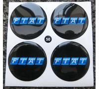 KIT BORCHIE COPRIMOZZI STICKERS ADESIVI 3D 3M X 4 PZ 50 mm NERO FIAT SCUDO VAN