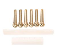 KIT BORCHIE PER CORDE IN OSSO DI BUE PER CHITARRA DADO STRUMENTO PER LA REGOLAZIONE DELLA TENSIONE DELLE CORDE DELLA SELLA ACCESSORI PER GLI AMANTI DELLA MUSICA (Perni in rame puro + osso di mucca