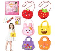 Kit borsa fatta a mano per bambini, borsa da cucito artigianale per bambini, Impara a cucire i giocattoli, Kit da cucito per borsa a mano in tessuto non tessuto, giocattoli educativi per imparare a