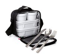Kit borsa termica per il pranzo e set di posate Tatay Urban Food. Nero