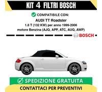 KIT BOSCH 4 Filtri tagliando per AUDI TT Roadster 1.8 T 132 kw Benzina 1999-2006
