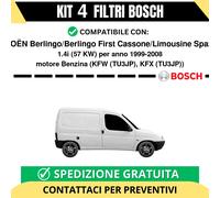 KIT BOSCH 4 Filtri tagliando per CITROËN Berlingo/Berlingo First Cassone/Limo...