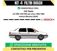 KIT BOSCH 4 Filtri tagliando per VW Vento 2.8 VR6 128 kw Benzina 1992-1998