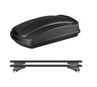 Kit BOX Baule da Tetto auto Capacita' 330 litri con 2 Barre Portatutto Porta Pacchi Bagagli (NON ORIGINALE) COMPATIBILE con Panda modello 312-319 dal 2012 in poi - N60033 - M859000