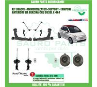 KIT BRACCI AMMORTIZZATORI ANTERIORI DX SX CUFFIE SUPPORTI FIAT 500 169 1.2 1.3