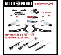 Kit Bracci Anteriori Rinforzati 10 PZ + Kit 4 Ammortizzatori Alfa Romeo 147 156