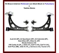 Kit Bracci Anteriori Rinforzati + Testine Sospensione 4 Pezzi Audi A3 Golf 5/6
