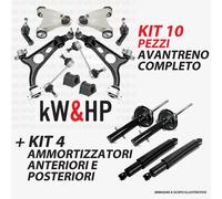 KIT BRACCI AVANTRENO COMPLETO + 4 AMMORTIZZATORI ANT POST ALFA ROMEO 147 156 GT