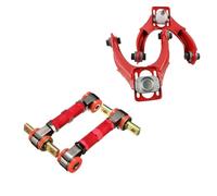Kit bracci di controllo superiori anteriori + regolazione campanatura posteriore, compatibile con Honda Civic EK RD 96-00(Red)