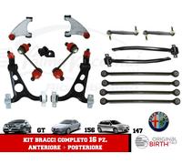 KIT BRACCI SOSPENS ANTERIORE E POSTERIORE 16 PEZZI ALFA ROMEO 156 ORIGINAL BIRTH
