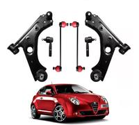 KIT BRACCI SOSPENSIONE ANTERIORE PER AVANTRENO 6 PEZZI - BRACCI + BIELLETTE BARRA STABILIZZATRICE + TESTINE SCATOLA STERZO (Per Alfa Romeo Mito)