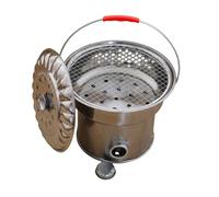 Kit braciere, braciere rotondo in acciaio inox a legna, braciere da patio con coperchio, rete per barbecue, camino da esterno per giardino, veranda, terrazza, campeggio(A)