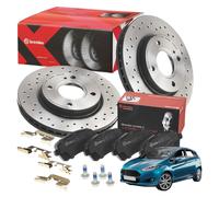 Kit Brembo Ant Xtra Dischi Forati 09.A968.2X + Pastiglie P24072 Ford Fiesta VI