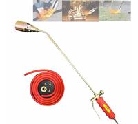 Kit bruciatore per erbacce a propano, ad alta potenza 1.900.000 BTU, portatile, con tubo da 5 m, con pulsante di accensione per erbacce, per giardino, colore rosso, 1,2 m