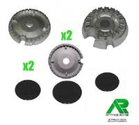 KIT BRUCIATORI + PIATTELLI SMALTATI NERI ARISTON INDESIT HOTPOINT