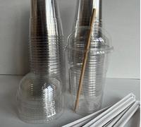 KIT bubble tea shoothie 150 pezzi :50 bicchieri+50 cupole+50 cannucce