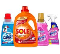 Kit Bucato Perfetto: 1 Sole Detersivo + 1 Calgon Gel + Vanish Detersivo e Spray