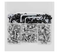 Kit bulloni carenatura 190 Pezzi Moto Carenatura Bullone Clip Clip Vite Per YZF R1 R15 R25 R3 R6 R125 R15 R25 MT03 MT07 MT09 MT10 FZ07 FZ09(ARGENTO)