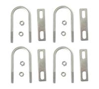 Kit bulloni con morsetto a U tondo M6 in acciaio inossidabile | Argento M6 Dimensioni multiple 2 pezzi: quadrato, lamiera, ringhiera, legno, barche, impianto idraulico(M6*14*32)