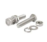 Kit bulloni e dadi a testa esagonale M6 in acciaio inossidabile 201 con rondelle, 100 set, completo di dispositivi fissaggio, assortimento hardware Fissaggio senza attrezzi(M6*40 (100 sets))