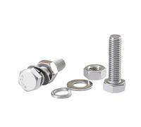 Kit bulloni e dadi a testa esagonale M6 in acciaio inossidabile 304, set da 20/50, viti esagonali completamente filettate a lunghezza estesa(M6*100 (20 sets))