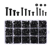 Kit Bulloni e Dadi, M3 M4 M5 Bulloni Esagono Incassato, Viti a Testa Esagonale con Esagono Incassato,Nero In Acciaio al Carbonio Assortimento di Dadi e Viti, Bullone Meccanico