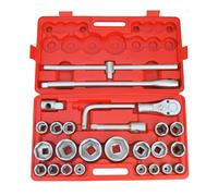 Kit Bussole/Boccole esagonali 26 pezzi 3/4" - 1" cromo vanadio con chiave a cric