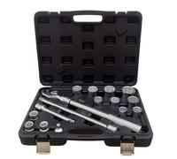 Kit Bussole/Boccole poligonali 16 pezzi 3/4" cromo vanadio con chiave a cricchet