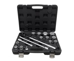 Kit Bussole/Boccole poligonali 16 pezzi 3/4" cromo vanadio con chiave a cricchet