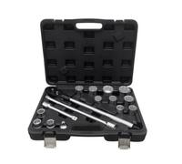 Kit Bussole/Boccole poligonali 16 pz 3/4" cromo vanadio con chiave a cricchetto