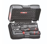 USAG 606 1/4 EA SET CHIAVI A BUSSOLA ESAGONALI CRICCHETTO 19 PZ CASSETTA