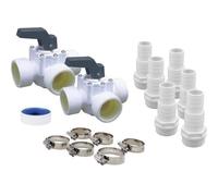Kit By-pass PVC Ubbink Heatermax Compact 2 Valvole 3 Vie Adattatori 32-38 mm