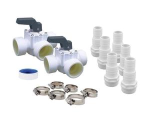 Kit By-pass PVC Ubbink Heatermax Compact 2 Valvole 3 Vie Adattatori 32-38 mm