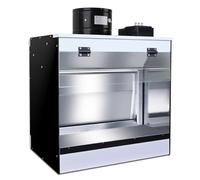 Kit cabina di verniciatura illuminata per aerografo, cabina di verniciatura con cascata, sistema di aspirazione dell'aria con tenda d'acqua, illuminazione a LED, per modellismo, nail art, ceramica e