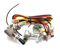 Kit Cablaggio Chitarra Elettrica 1 set di cablaggio per chitarra precablato 2v2t interruttore a levetta a 3 vie resistenza 500k(Black cover)