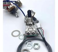 Kit Cablaggio Chitarra Elettrica 1 set di cablaggio precablato per pickup per chitarra elettrica LP SG 1 interruttore a levetta 4 per potenziometro(Silver)